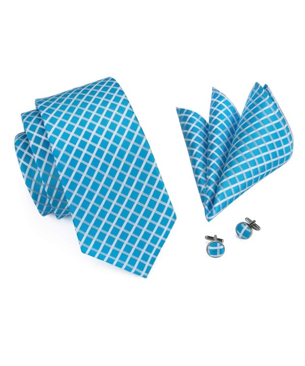 Barry Wang Check Pocket Square Necktie