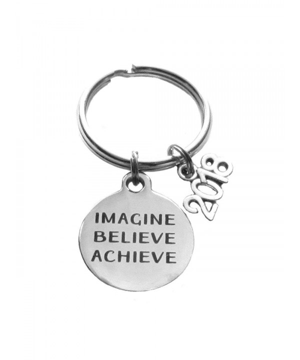 Imagine Believe Keychain Inspirational Graduation