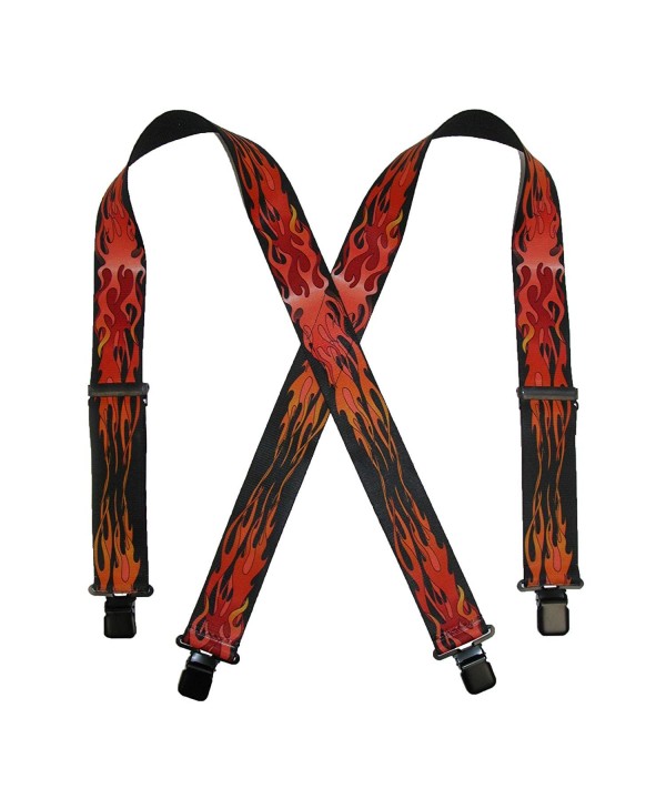 CTM Elastic Clip Ends Flame Suspenders