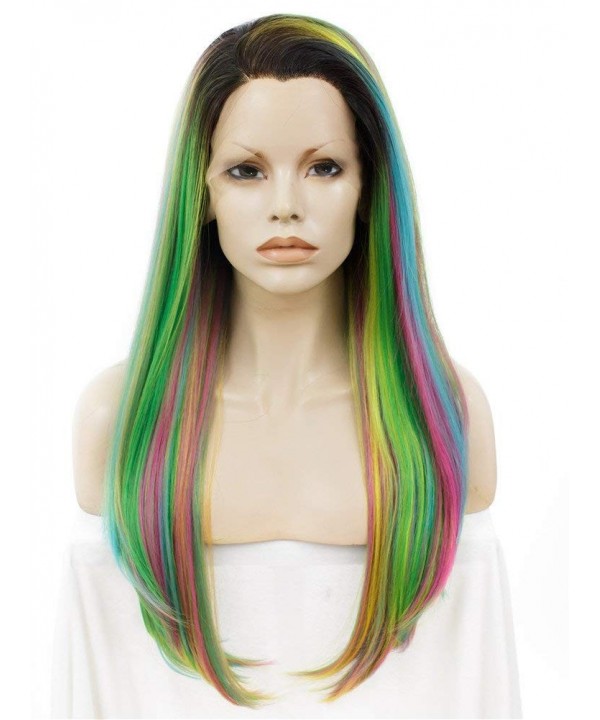 Rainbow 24inch Straight Resistant Synthetic