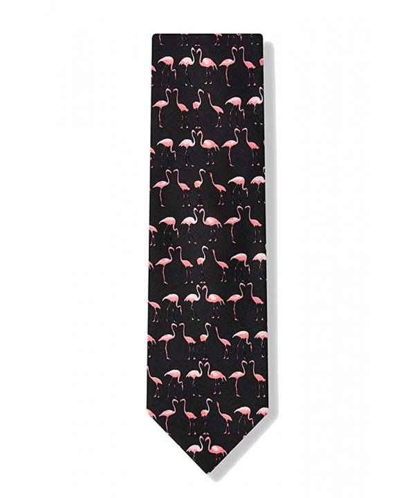 Black Flamingos Microfiber Necktie Neckwear