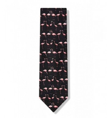 Black Flamingos Microfiber Necktie Neckwear