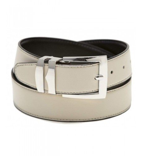 Reversible Bonded Leather Silver Tone Buckle