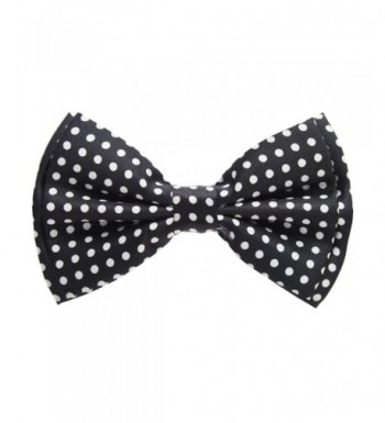 Mens Bowtie Dotted Black White