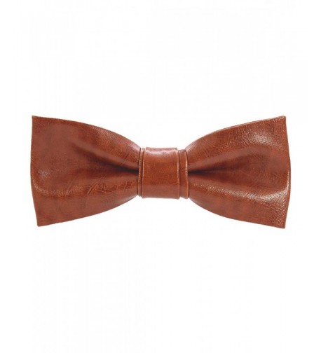 JEMYGINS Brown Leather Pre tied Bowtie