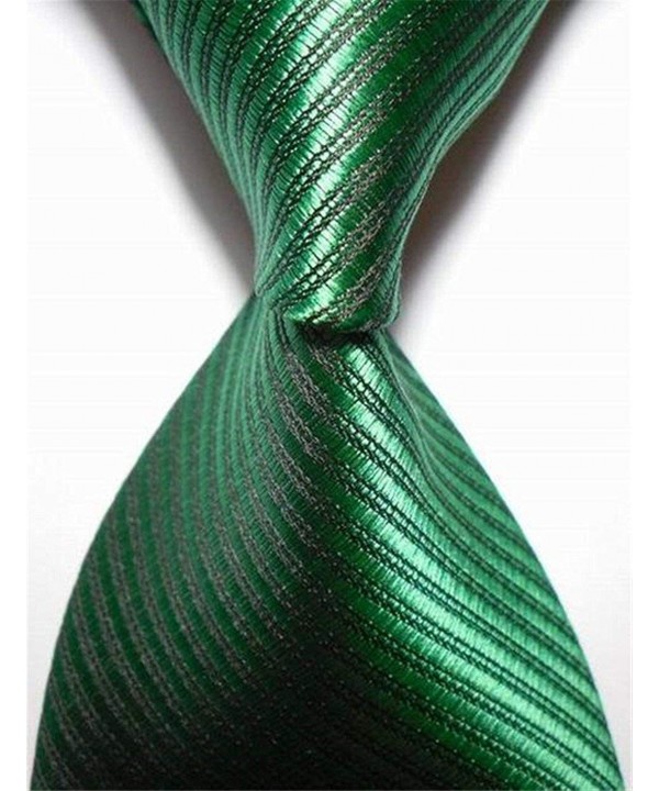 Striped Green Jacquard Woven Necktie