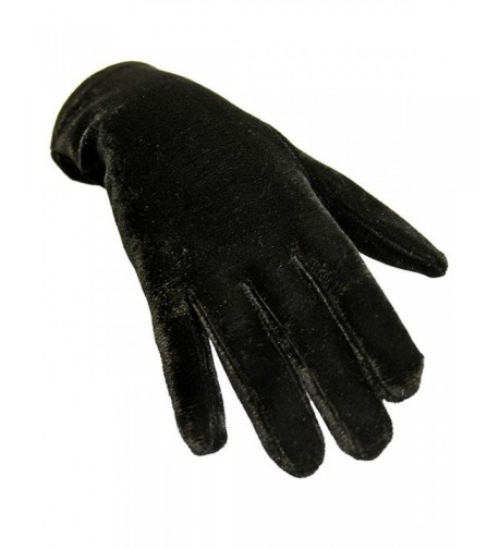 Black Velvet Length Womens Gloves