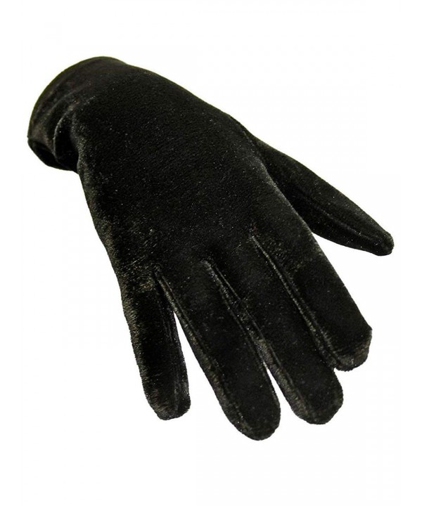 Black Velvet Length Womens Gloves