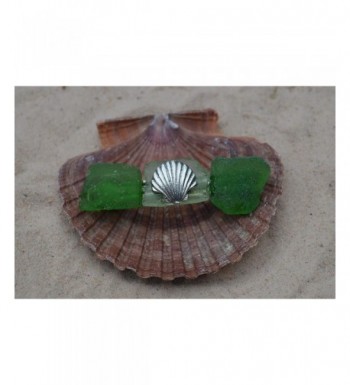 Green White Glass Hair Shell