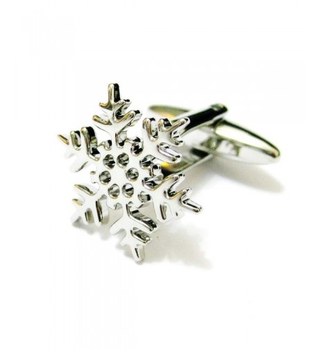 Silver Snowflake Cufflinks Christmas Gemelos