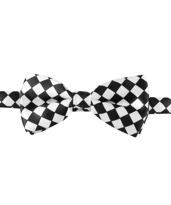 Black White Checkerboard Pre Tied Formal