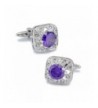 LBFEEL Classic Purple Crystal Cufflinks