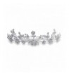 Flowers Rhinestone Bridal Headpiece Plated