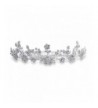 Flowers Rhinestone Bridal Headpiece Plated