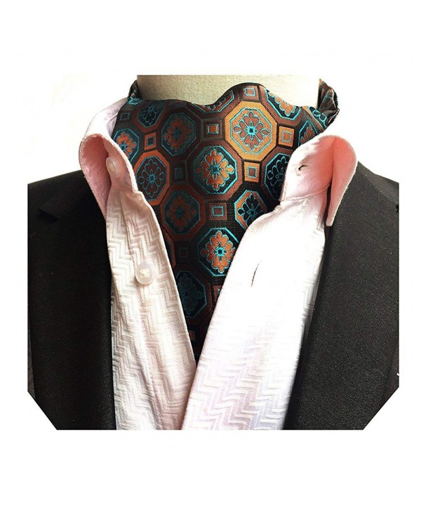 MENDENG Geometric Jacquard Cravat Formal