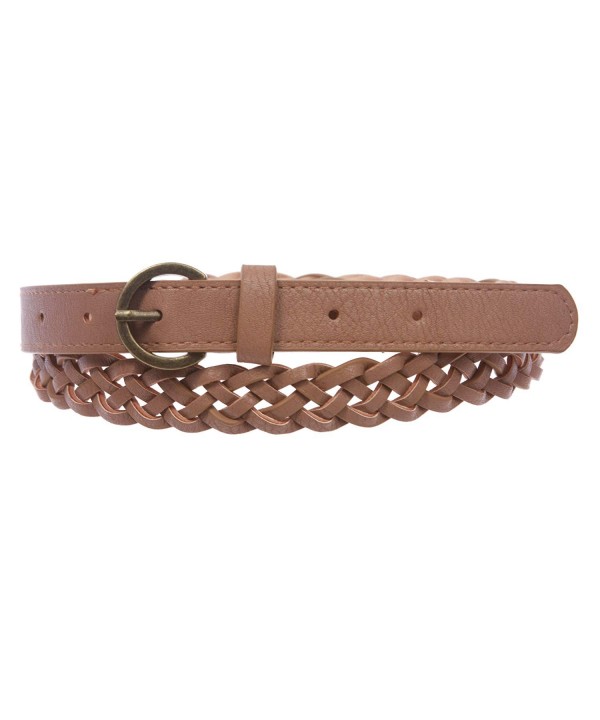 Womens Skinny Braided Woven Leather