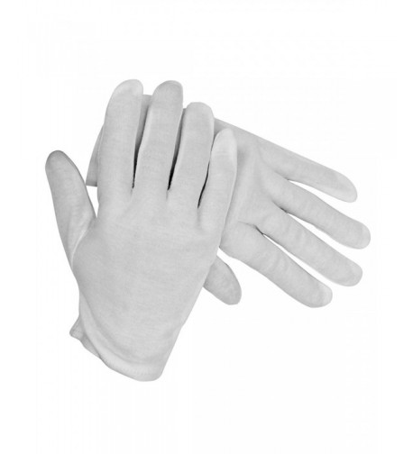 Womens White Stretchy Cotton Gloves