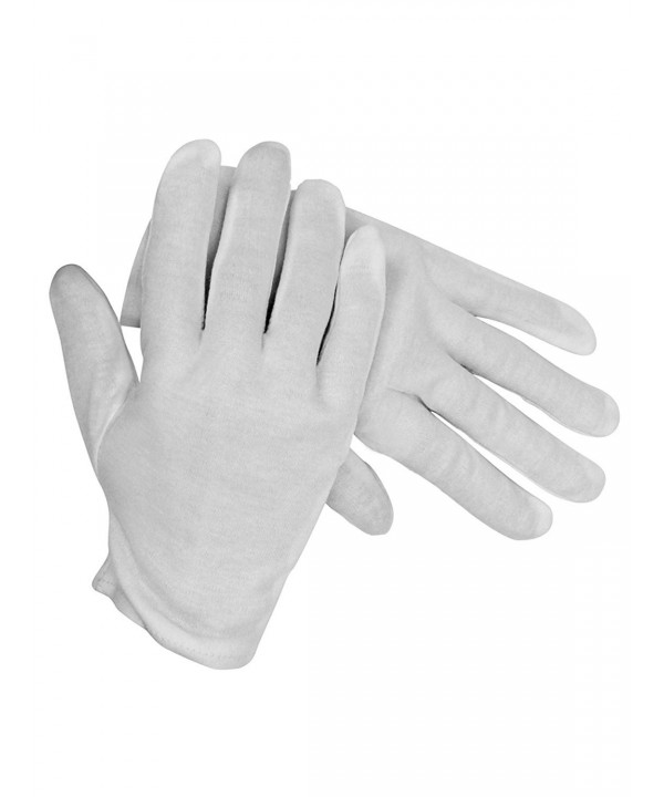 Womens White Stretchy Cotton Gloves