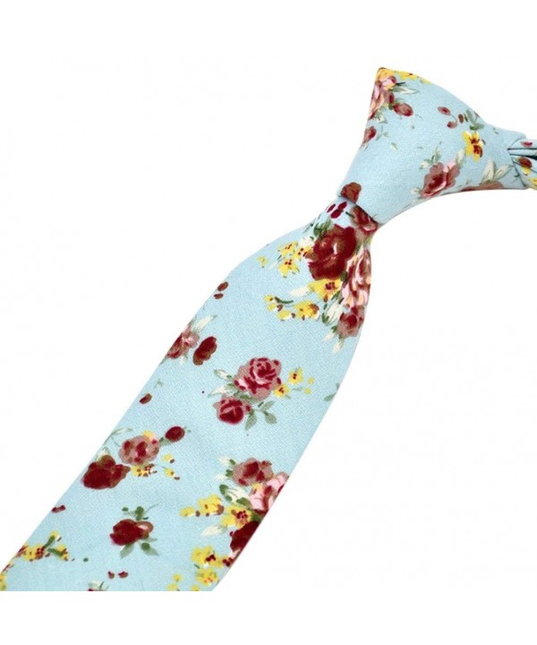 WmcyWell Fashion Floral Cotton Neckties