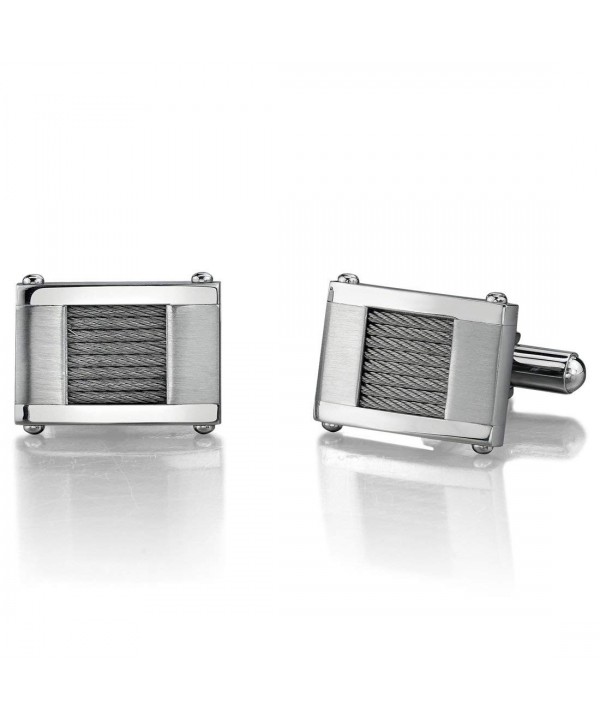 Stainless Steel Cable Design Cufflinks